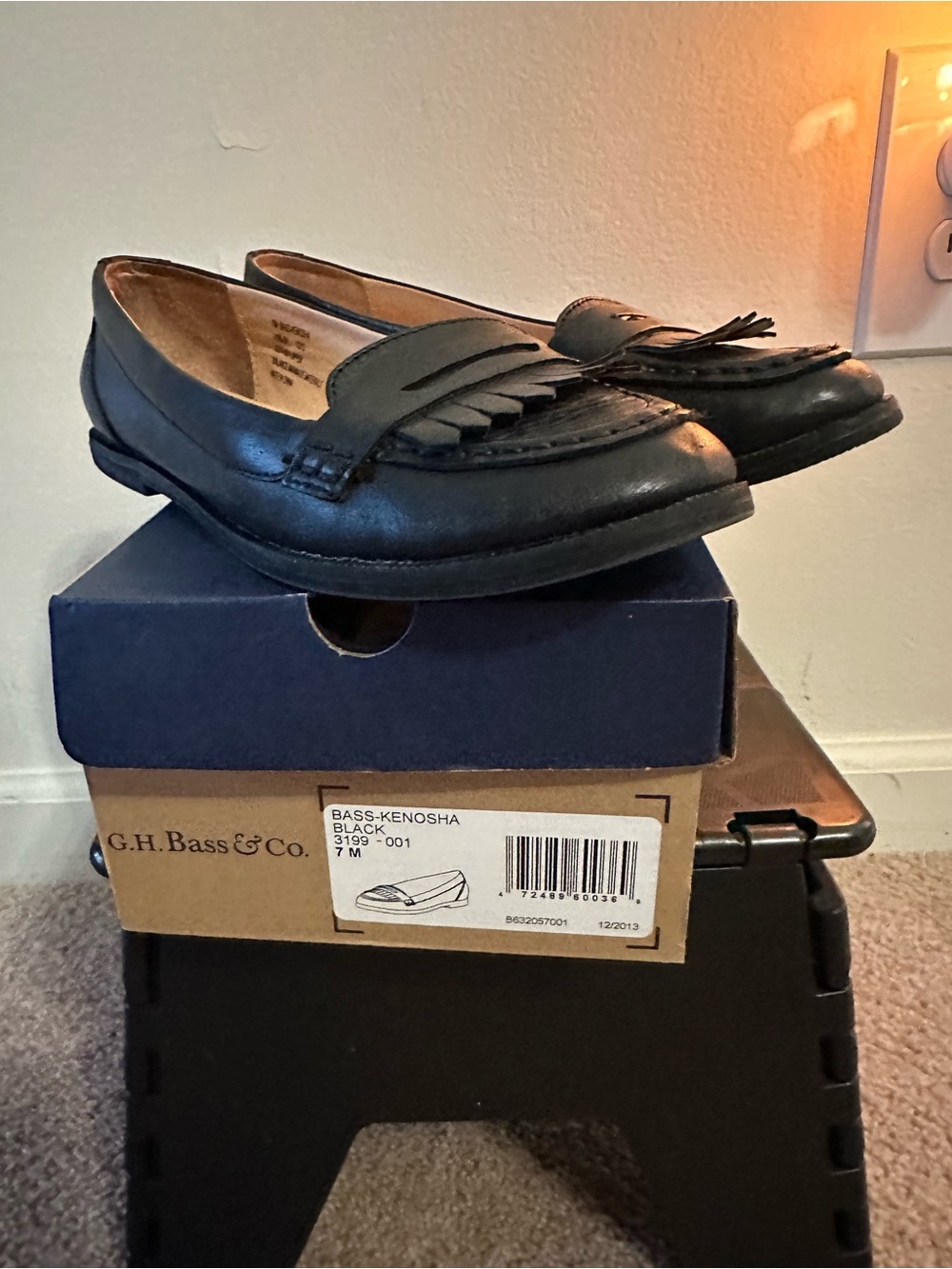 G.H. Bass & Co. Black Tassel Kiltie Penny Loafers